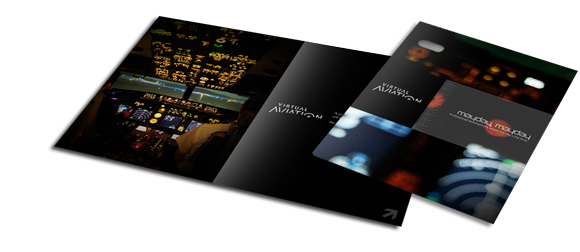 graphic design brochure for virtual aviation